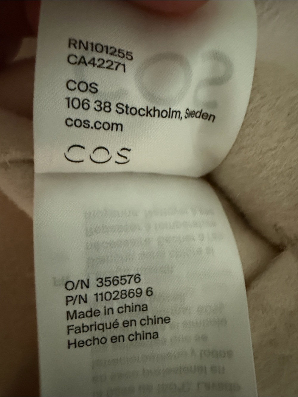 COS Cream V-Neck Sleeveless Wool vest tunic size 6 - Picture 6 of 8